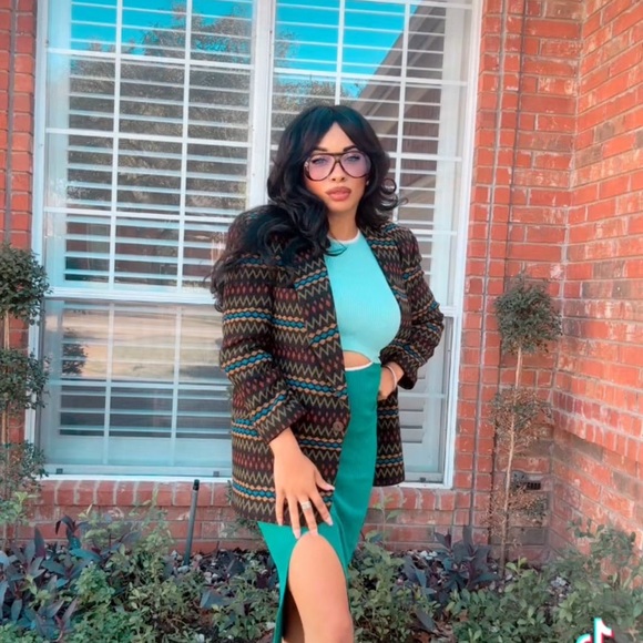 Multicolor Patterned Women's Jacket-IM - Picture 4 of 5